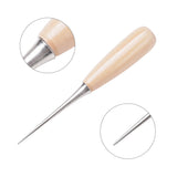 Stainless Steel Bead Awls and Wooden Awl Pricker Sewing Tool, BurlyWood, 4pcs/set