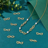 12Pcs 12 Style 304 Stainless Steel Link Pendants, Infinity, Golden, 7.5~10.5x22.5~27x1.5mm, Hole: 1.2mm, 1Pc/style