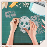 Cinco de Mayo Sugar Skull Carbon Steel Cutting Dies Stencils, for DIY Scrapbooking, Photo Album, Decorative Embossing Paper Card, 94~160x56~104x0.8mm, 4pcs/set