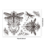 Custom Summer Theme PVC Plastic Clear Stamps, for DIY Scrapbooking, Photo Album Decorative, Cards Making, Dragonfly, 160x110mm