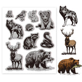 Rubber Clear Stamps, for Card Making Decoration DIY Scrapbooking, Animals, 22x18x0.8cm