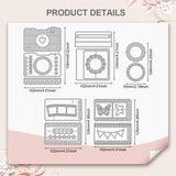 Camera Shaped Photo Album Carbon Steel Cutting Dies Stencils, for DIY Scrapbooking, Photo Album, Decorative Embossing Paper Card, Mixed Shapes, 108~158x55~102x0.8mm, 5pcs/set