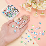 2 Bags Half Round/Dome Dragon Eye Pattern Glass Flatback Cabochons for DIY Projects, Mixed Color, 12x4mm, about 50pcs/bag