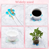 6Pcs Acrylic Mirror Cup Mats, Coaster, Flower, Tomato, 100x2.5mm