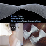 Elastic Stretch Net with Fish Bone Mesh, for Dance Wedding Dress Hem Skirt Lining DIY Craft Sewing Clothing Accessories, White, 65x0.5mm, about 25yards/roll