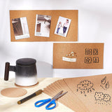 Self-Adhesive Cork Sheets, Rectangle Coaster Cork Backing Sheets for Wall Decoration, Party, BurlyWood, 45x35x0.1cm