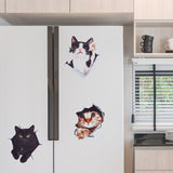 3 Sheets 3 Styles PVC Waterproof Self-Adhesive Stickers, Frosted 3D Cat Decals for Car, Motocycle Decor, Mixed Color, 212x166x0.2mm, Stickers: 165~209x153~214mm, 1 sheet/style