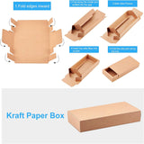 Kraft Paper Folding Box, Drawer Box, Rectangle, Black, 16.3x24cm, Finished Product: 22x10x4cm