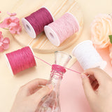 4 Rolls 4 Colors Waxed Cotton Thread Cords, Pink, 1mm, about 100 yards(300 feets)/roll, 1 roll/color