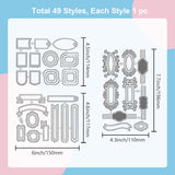 Carbon Steel Cutting Dies Stencils, for DIY Scrapbooking, Photo Album, Decorative Embossing Paper Card, Stainless Steel Color, Mixed Shapes, 110~117x150~196x0.8mm, 3pcs/set