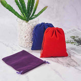 Velvet Pouches, Gift Bags, Rectangle, Mixed Color, 9x7cm, 4pcs/color, 40pcs/set