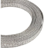 Braided Tinned Wire, Flat, Platinum, 9x1mm, about 13.12 Feet(4m)/pc