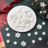 3 Styles Opaque Resin Cabochons, with Glitter Powder, Christmas, Snowflake, White, 17~27.5x18~25x3~4mm, 120pcs/box