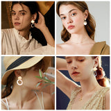 DIY Earring Making Kits, with Brass Stud Earring Findings, Shell Pendants, Mixed Shapes, Golden