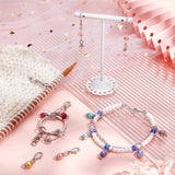 12Pcs 12 Style Glass Pearl Pendant Decoration, with Zinc Alloy Lobster Claw Clasps & Bead Caps and Steel Bracelet Memory Wire, Mixed Color, 25mm, 1pc/style