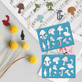 Acrylic Earring Handwork Template, Card Leather Cutting Stencils, Deep Sky Blue, Mushroom Pattern, 130x90x2mm, 2pcs/set