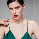 2Pcs 2 Colors Alloy Cable Chain Necklace for Men Women, Platinum & Golden, 17.32 inch(44cm), 1Pc/color