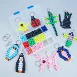 DIY Keychain Making, with Resin Large Hole Beads, Iron Key Clasp Finding and Polyester Cord, Mixed Color, 14x10.8x3cm