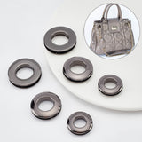 18Pcs 3 Style Alloy Grommet Eyelet Findings, Screw Together Grommet Ring, for Bag Making, Gunmetal, 2.1~3x0.5~0.7cm, Hole: 10.5~16mm, 6pcs/style