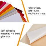 Jewelry Flocking Cloth, Polyester, Self-adhesive Fabric, Rectangle, Mixed Color, 29.5x20x0.07cm, 19pcs/set
