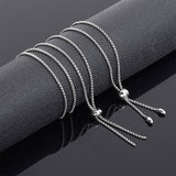 304 Stainless Steel Box Chain Necklace Making, with Slider Stopper Beads and Slider Bracelet/Bolo Bracelets Making, with Box Chains, Stainless Steel Color, 25.6 inch(65cm), 10-5/8 inch(27cm), 4pcs/box