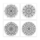 4Pcs 4 Styles PVC Stamp, for DIY Scrapbooking, Floral, 55x55mm, 1pc/style