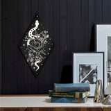 Custom Plywood Pendulum Board, Wall Hanging Ornament, for Witchcraft Wiccan Altar Supplies, Rhombus with Tarot Theme Patterns, Black, 300x170x6mm, 3 styles, 1pc/style, 3pcs/set