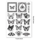 Custom PVC Plastic Clear Stamps, for DIY Scrapbooking, Photo Album Decorative, Cards Making, Butterfly, 160x110x3mm