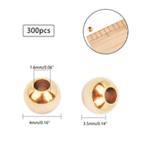 Brass Beads, Long-Lasting Plated, Rondelle, Golden, 4x3.5mm, Hole: 1.6mm, 300pcs/box