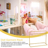 Iron Doll Clothes Hangers and Doll Clothes Storage Rack, Golden, 25x42x3mm, 1bag