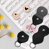 2Pcs 2 Style PU Leather Guitar Clip, with Stainless Steel Ring & Commemorative Coins, for DIY Musical Instrument Accessories, Heart Pattern, 1pc/sytle