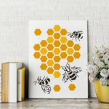 Bees Theme PET Plastic Hollow Out Drawing Painting Stencils Templates, Rectangle, Hive Pattern, 297x210mm