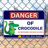 Vintage Metal Tin Sign, Wall Decor for Bars, Restaurants, Cafes Pubs, Crocodile Pattern, 30x20cm