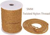 Polyester Cord, Twisted Cord, Dark Goldenrod, 5mm, about 18~19yards/roll(16.4m~17.3m/roll)