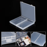 Plastic Bead Containers, 2 Compartments, Rectangle, Clear, 21.2x18.4x2.6cm, Compartments: 10.6x17.6cm, 2 Compartments/box, 2pcs/box