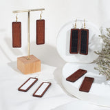DIY Rectangle Dangle Earring Making Kit, Including Cowhide Leather Pendants with Wood, Brass Earring Hooks, Mixed Color, 108Pcs/box