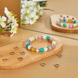 Brass Beads, with Rubber, Rondelle, Slider Beads, Stopper Beads, Mixed Color, 7x4mm, Hole: 1.6~1.9mm, 3 colors, 20pcs/color, 60pcs/set