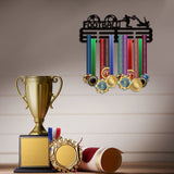 Sports Theme Iron Medal Hanger Holder Display Wall Rack, with Screws, Football Pattern, 150x400mm