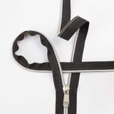 Nylon Closed-end Zipper and Zinc Alloy Zipper Sliders Zipper Head, Platinum, Black, 43x12.5x10.5mm