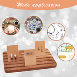 1Pc Wooden Card Display Base, with 100Pcs Cardboard Earring & Necklace Display Cards, Tan, Base: 275x170x16mm, Cards: 9x6cm