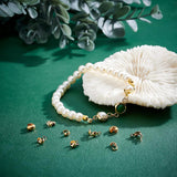 200Pcs 5 Style Brass Crimp Beads Covers, Long-Lasting Plated, Real 18K Gold Plated, 5.5~8x4~6.5x3~4mm, Hole: 1~2.5mm, 40pcs/style