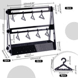 1 Set Opaque Acrylic Earring Display Stands, Coat Hanger Shape, Black, 14pcs/set, 1 set/box