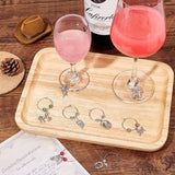 24Pcs 8 Styles Horseshoe & Brush & Horse & Hat Alloy Wine Glass Charms with Acrylic Pearl, Brass Hoop Earrings, Mixed Color, 44~60mm, Pin: 0.8mm, 3pcs/style