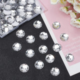 45Pcs 3 Styles Self-Adhesive Acrylic Rhinestone Stickers, for DIY Decoration and Crafts, Faceted, Half Round, Clear, 2~3x0.6cm, 15pcs/style