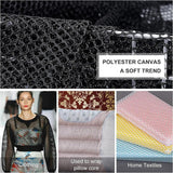 Polyester Canvas, Hexagonal, for DIY Bag  Projects Accessories, Black, 1550mm