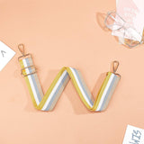 Adjustable Canvas Bag Handles, with Alloy Swivel Clasps, for Bag Straps Replacement Accessories, Stripe Pattern, Champagne Yellow, Gold, Yellow, 72~130x3.8x0.3cm, Alloy Swivel Clasps: 6x4.6x0.8cm