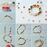 Round Wood Beads, Mixed Color, 14x13mm, Hole: 4mm, about 100pcs/box