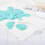 1300Pcs 4 Style Ornament Accessories, PVC Plastic Paillette/Sequins Pendants, Flat Round, Cyan, 15~30x0.3mm, Hole: 1.2mm