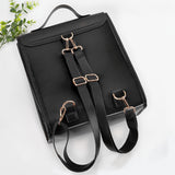 DIY PU Leather Sew on Backpack Kits, including Fabric, Adjustable Shoulder Strap, Magnetic Clasp, Thread, Needle, Black, Finished Product: 27x15x31cm