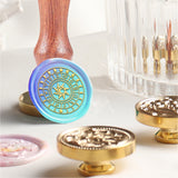 Brass Wax Seal Stamp with Handle, for DIY Scrapbooking, Constellation Pattern, 89x30mm